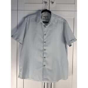 Ted Baker London Short Sleeve Button Down Shirt Size 7 3XL Geo Print Designer